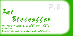 pal bleicoffer business card